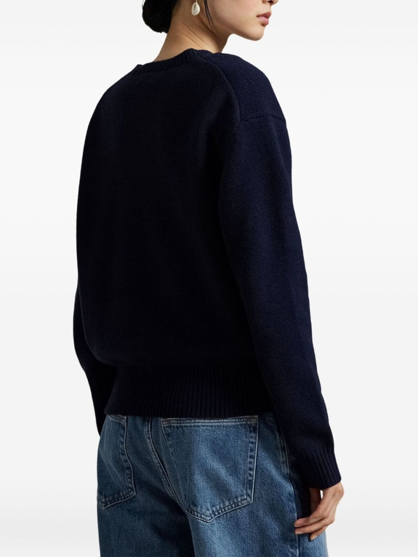 Polo Ralph Lauren Crew Neck Sweater With Embroidered Bear