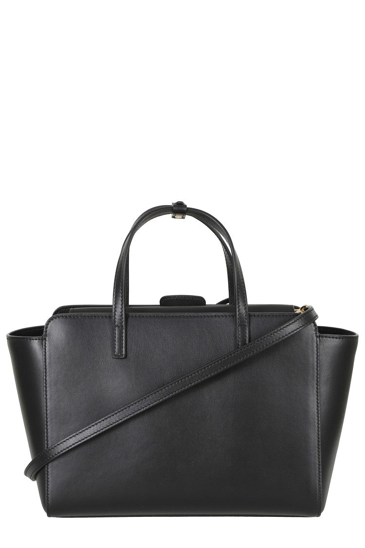 Hidesins Black Rectangular Flap M Two-Tone Leather Shoulder Bag