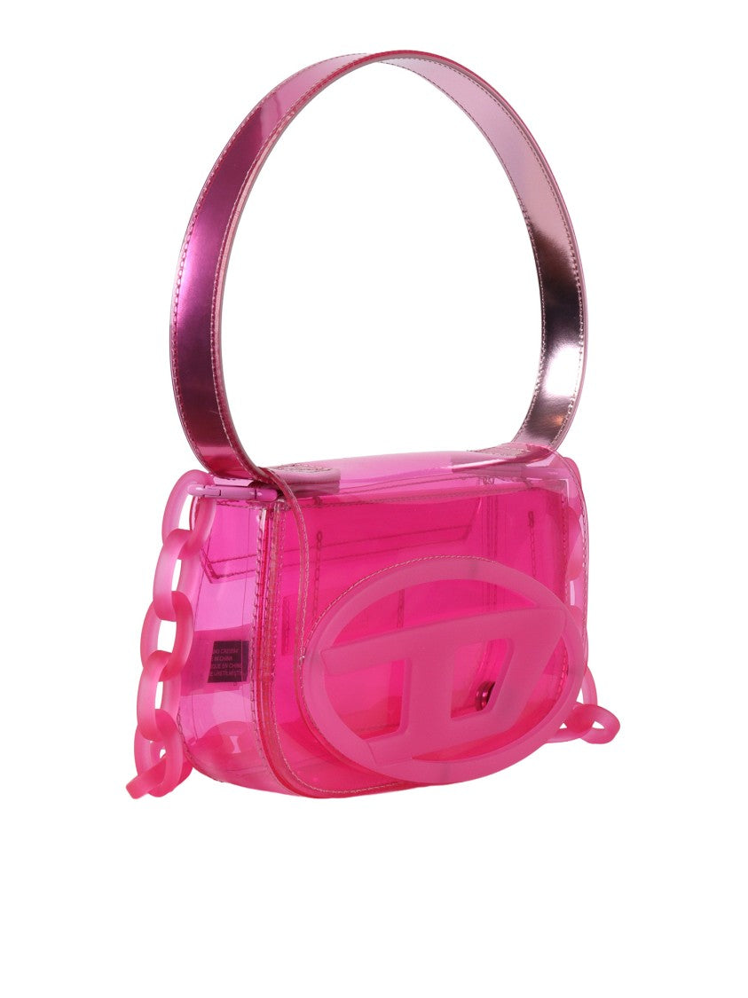 Diesel Pink 1Dr Translucent Logo Shoulder Bag