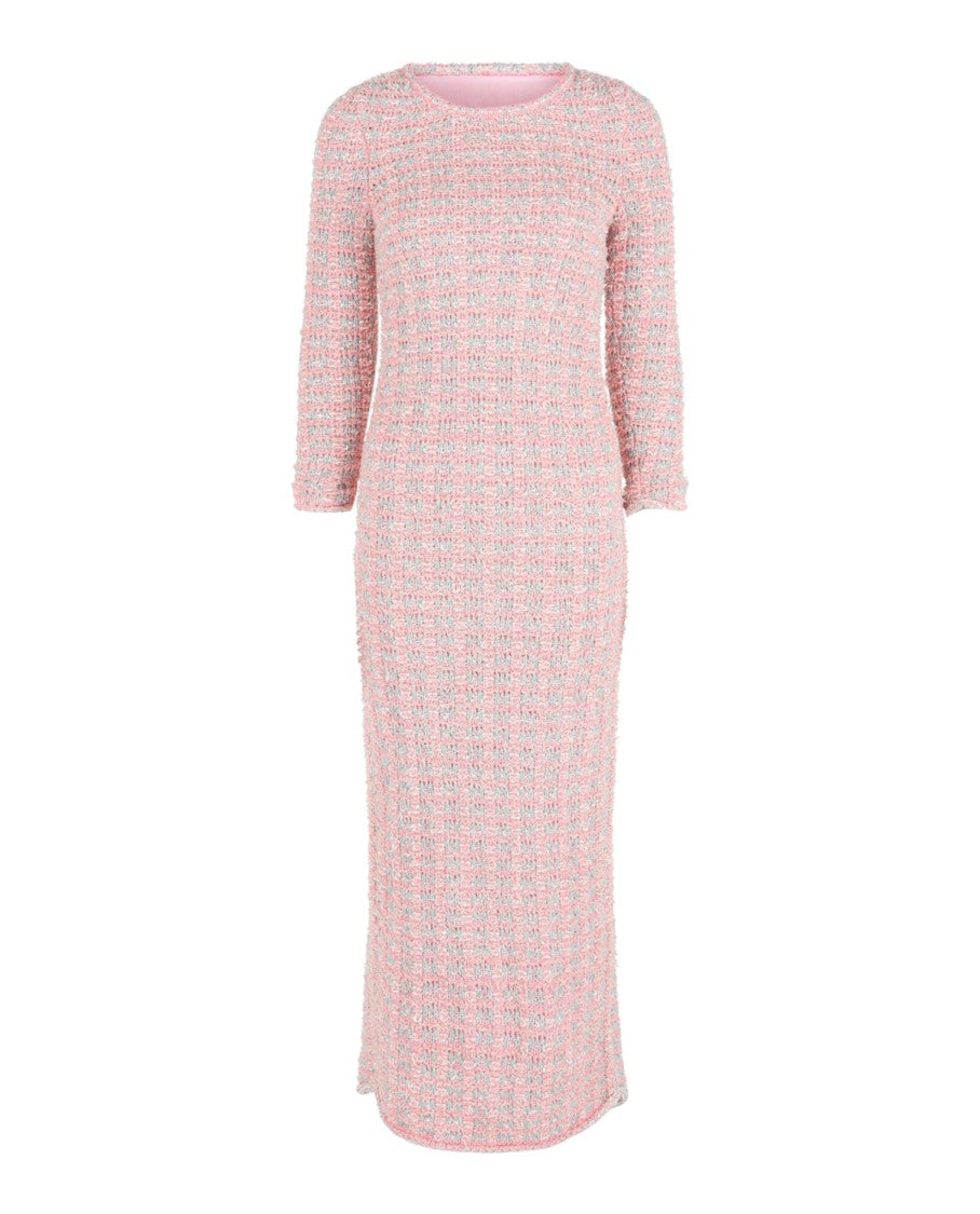 Balenciaga Reversible Tweed Midi Dress With Antique Silver-Tone Buttons
