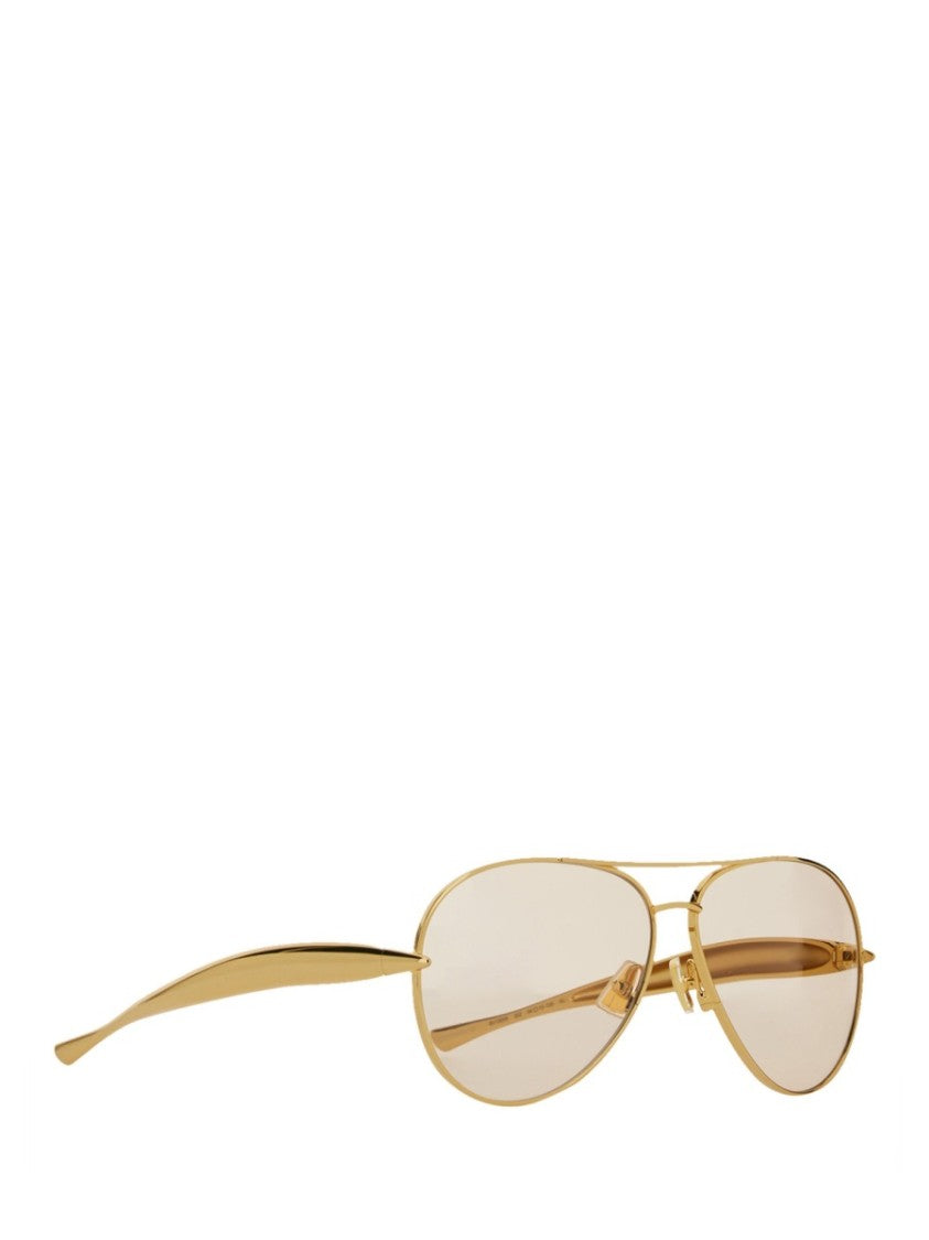 Bottega Veneta Aviator-Style Sunglasses With Polished Metallic Frame