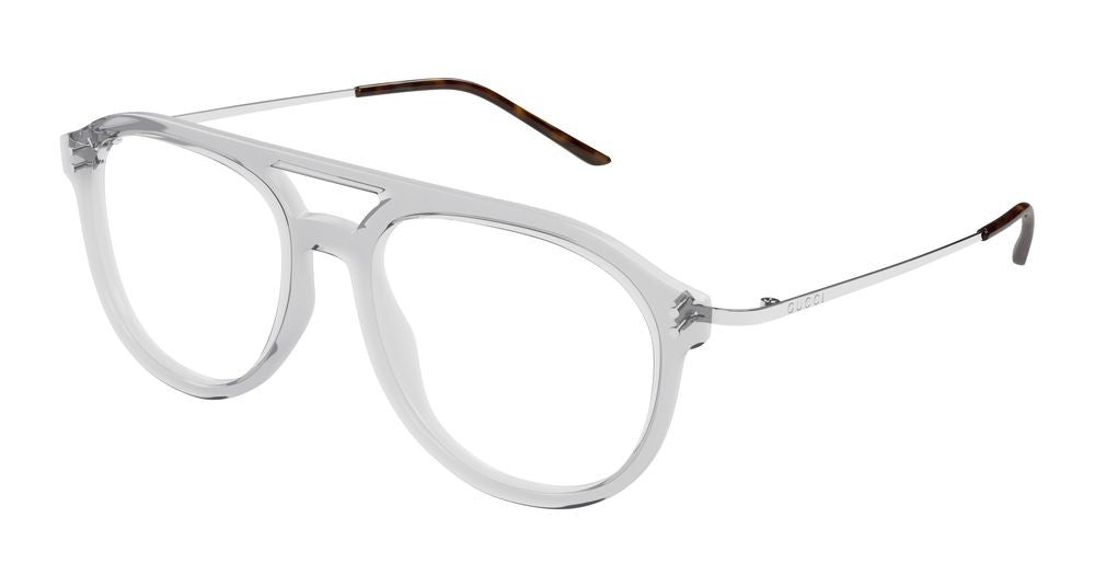 Gucci Grey Silver Bridge Translucent Eyeglasses
