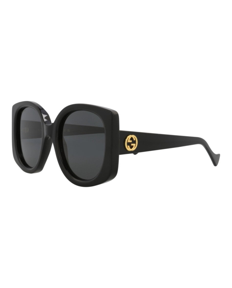 Gucci Round-Oval Frame Sunglasses With Designer Accents