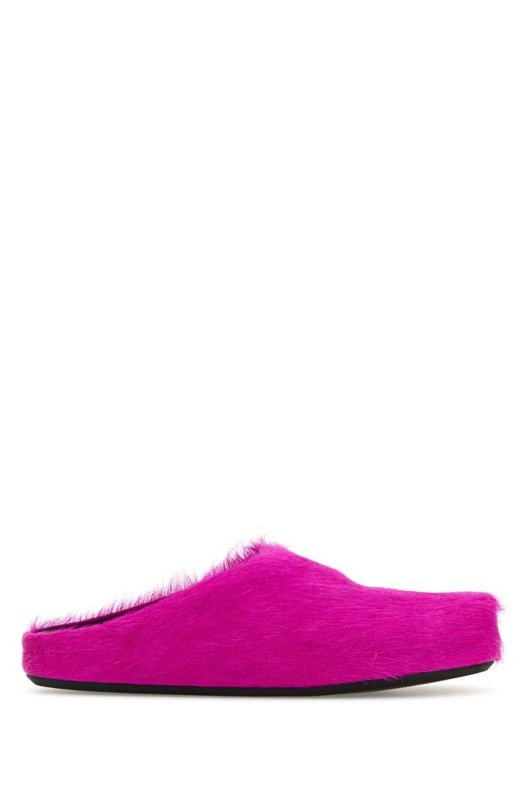 Marni Fuchsia Calf Hair Fussbett Slippers