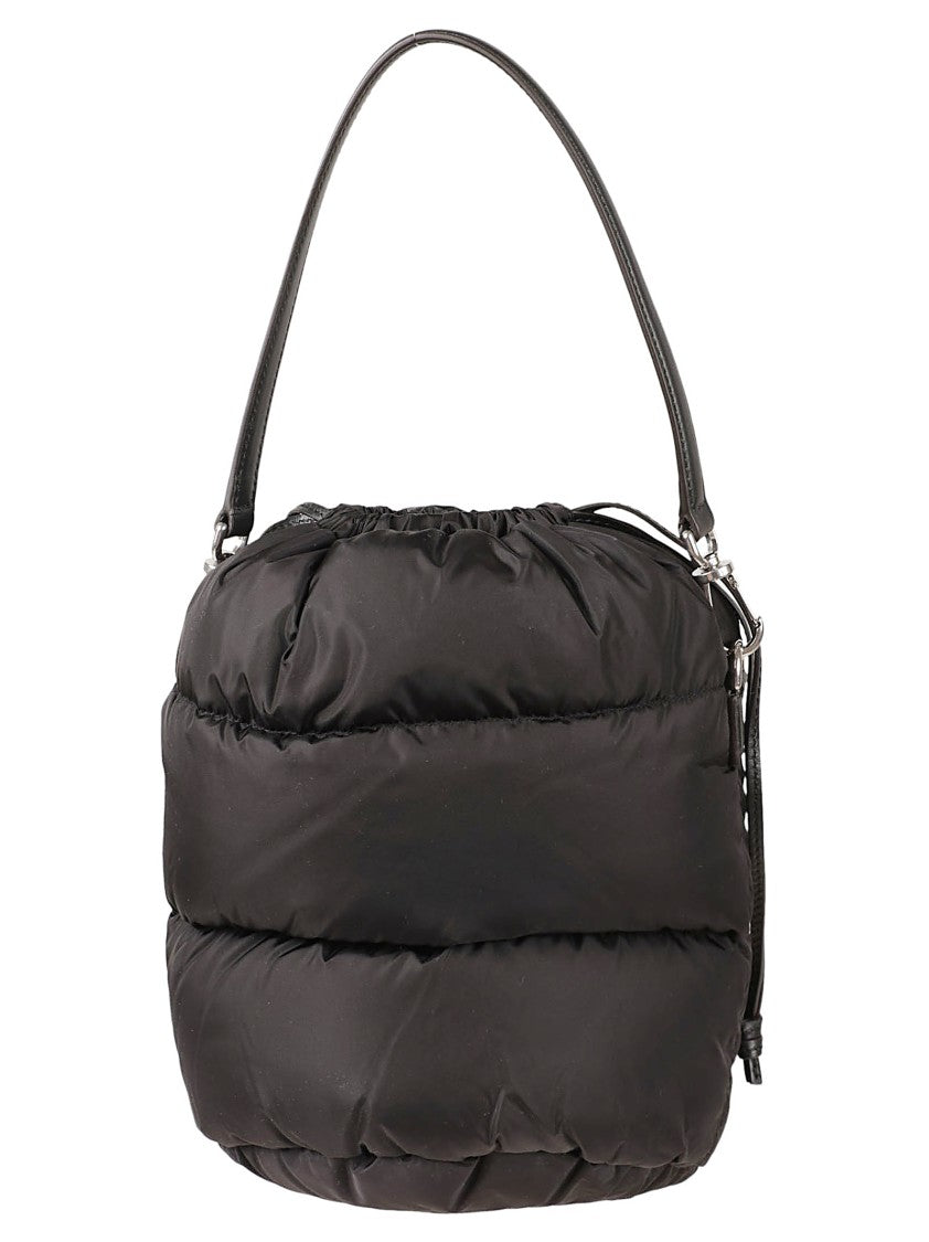 Moncler Quilted Bucket Bag With Drawstring Closure And Leather Strap