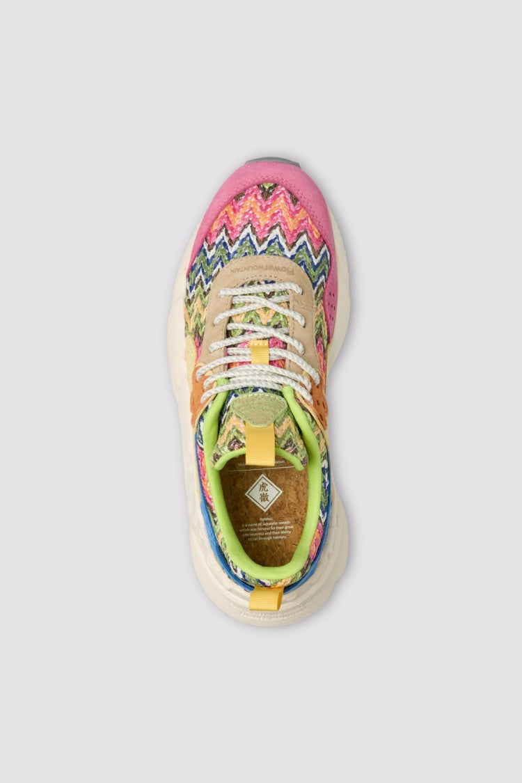 Flower Mountain Multicolored Zigzag Sneakers With Chunky White Sole
