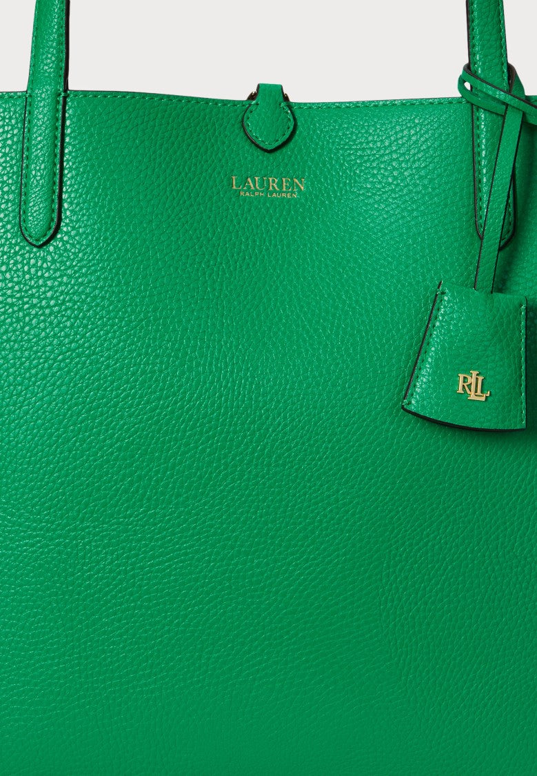 Lauren Ralph Lauren Green Reversible Polyurethane Tote Bag