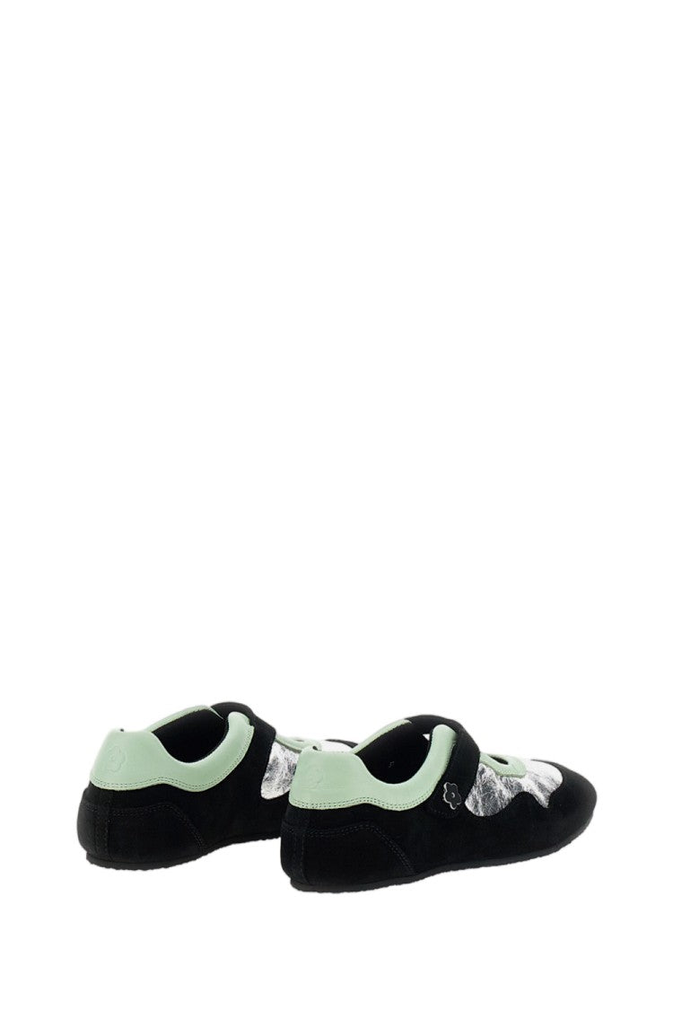 Cecilie Bahnsen Mint Silver Black Cbcosmo Leather Suede Sneakers