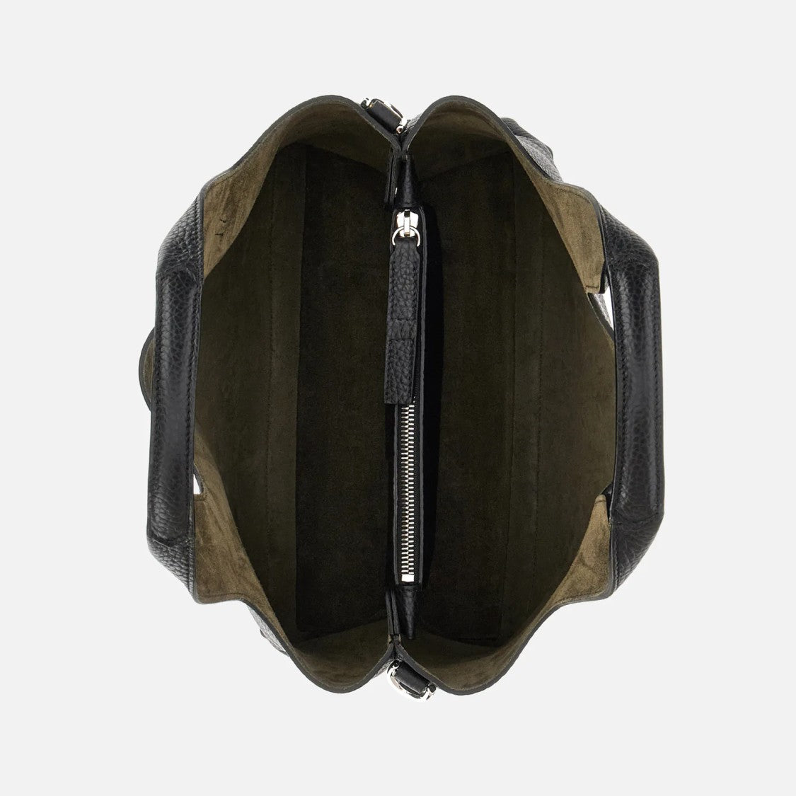 Hogan Structured Black Leather Shopping Bag