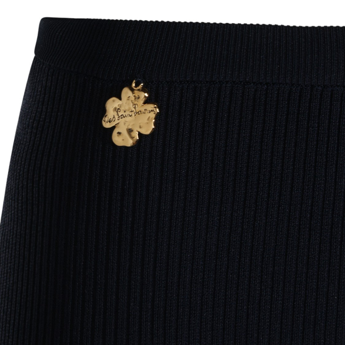 Saint Laurent High-Waist Ribbed Fitted Shorts