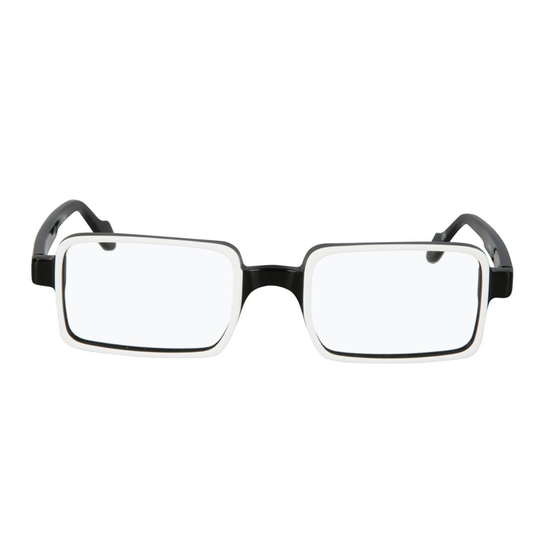 Kador Planet Light Rectangular Two-Tone Sunglasses With Bold Black Front