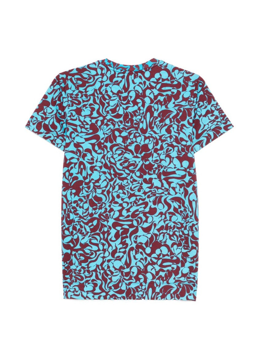 Dries Van Noten Blue All Over Print Crew Neck T-Shirt