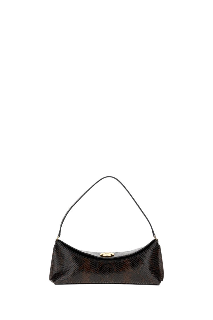 Jacquemus Python-Effect Leather Shoulder Bag With Engraved Snap Button