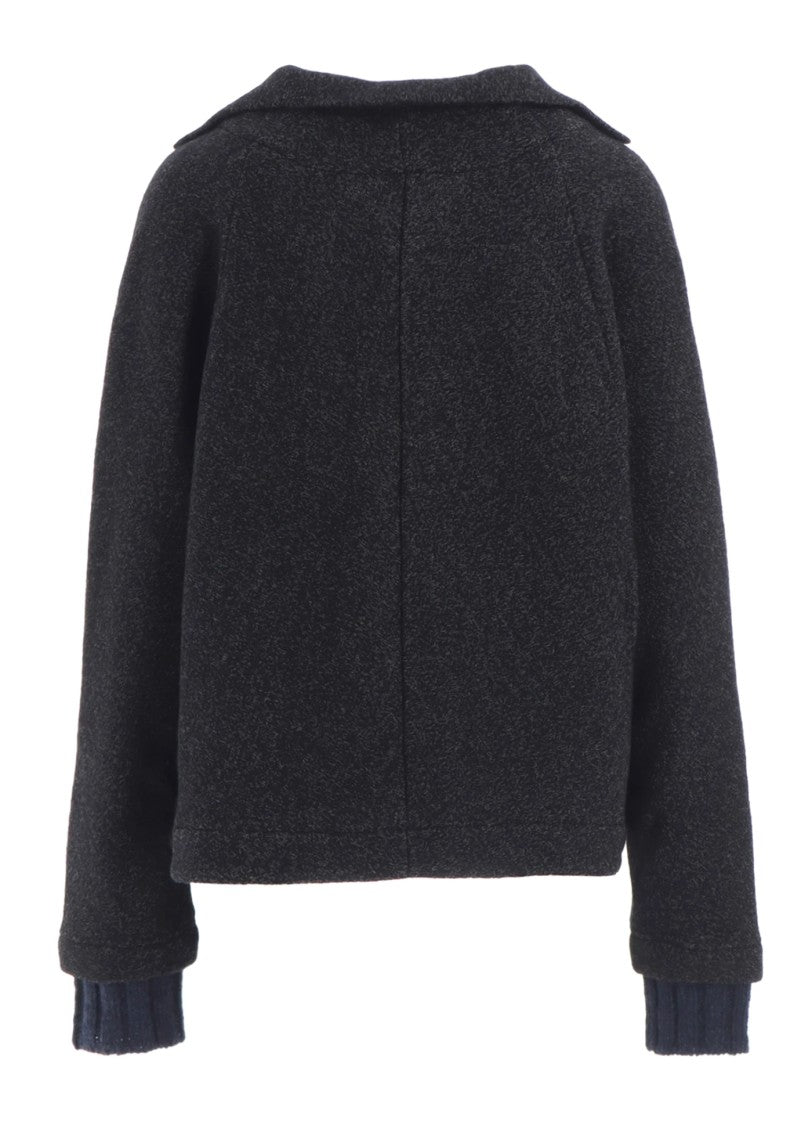 Yohji Yamamoto Textured Black Wool Blend Jacket