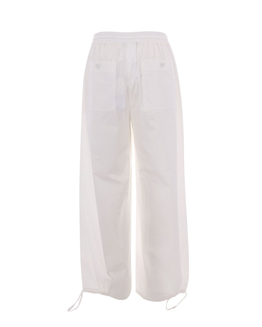 Max Mara Ivory Balloon Poplin Cotton-Linen Pants