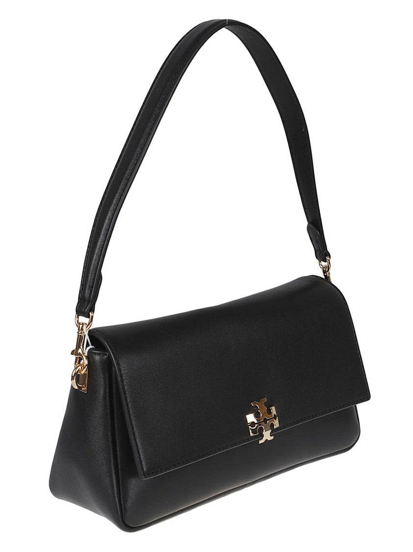 Tory Burch Black Leather Charlie Shoulder Bag