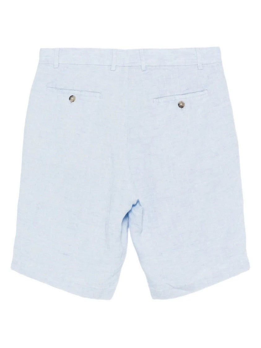 Paul & Shark Blue Tailored Linen Bermuda Shorts