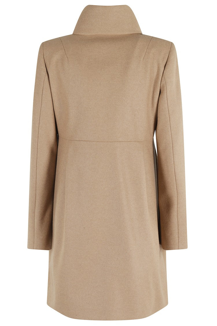 Fay Camel Melange Coat With High Collar