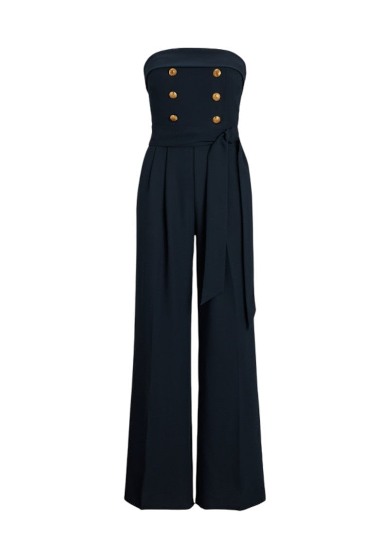 Lauren Ralph Lauren Strapless Jumpsuit With Gold Buttons