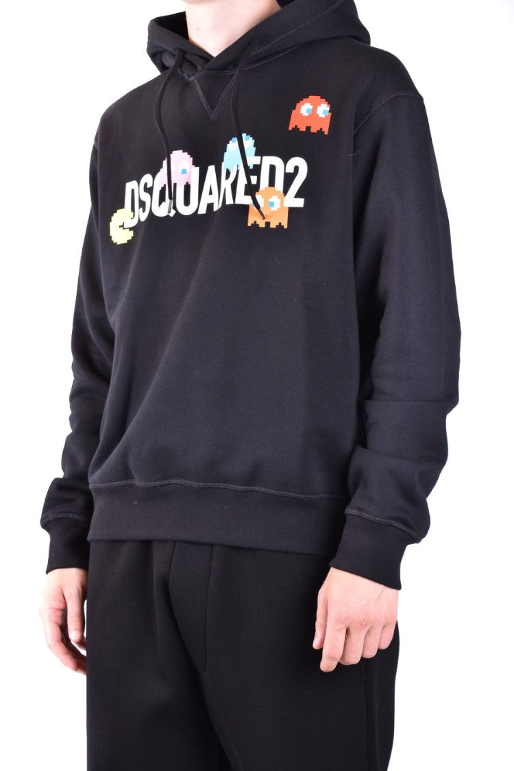 Dsquared2 Black Cotton Hoodie