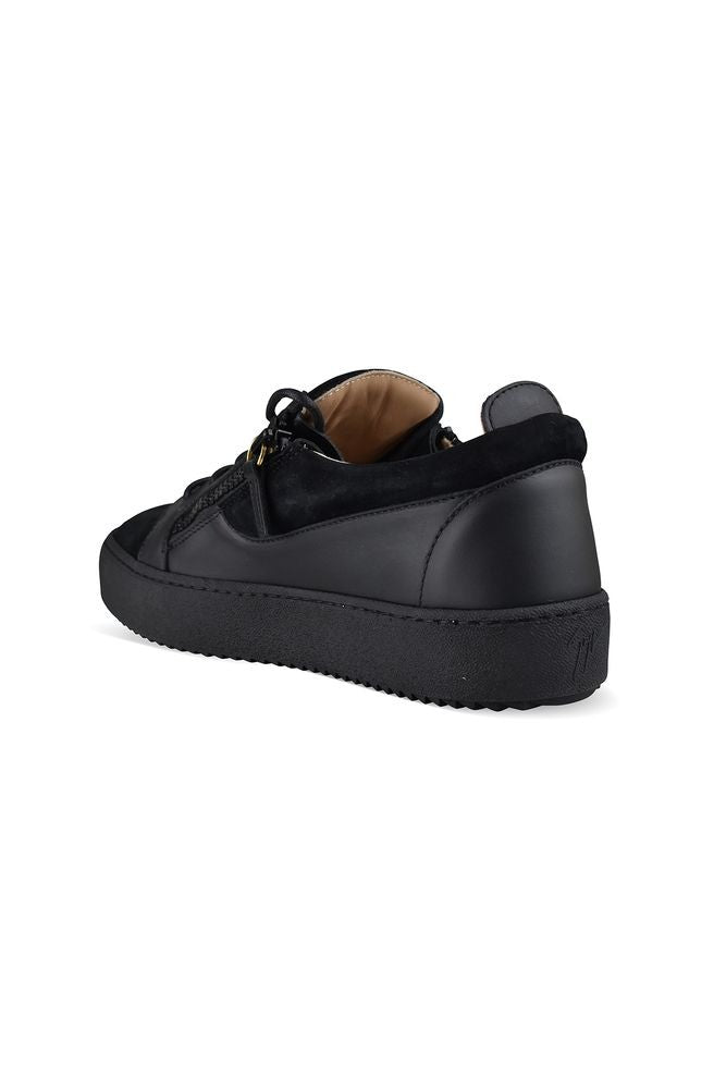 Giuseppe Zanotti Black Leather And Suede Sneakers