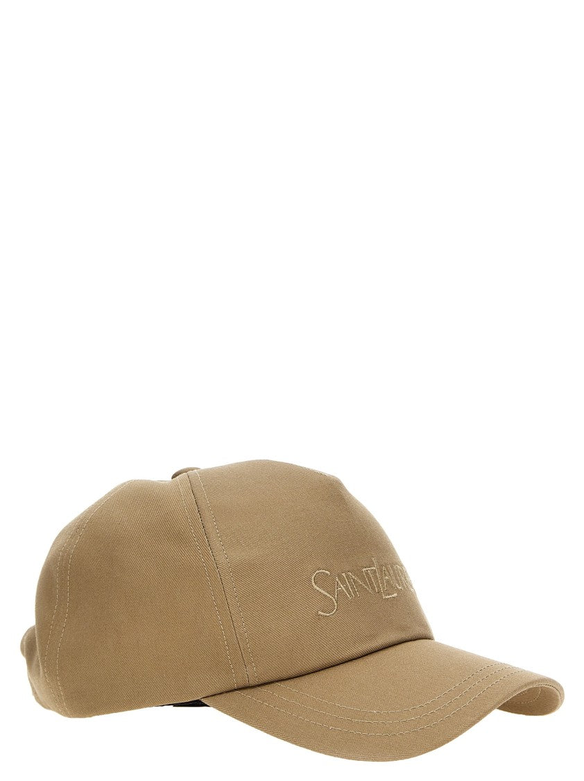 Saint Laurent Brown Cotton Baseball Cap