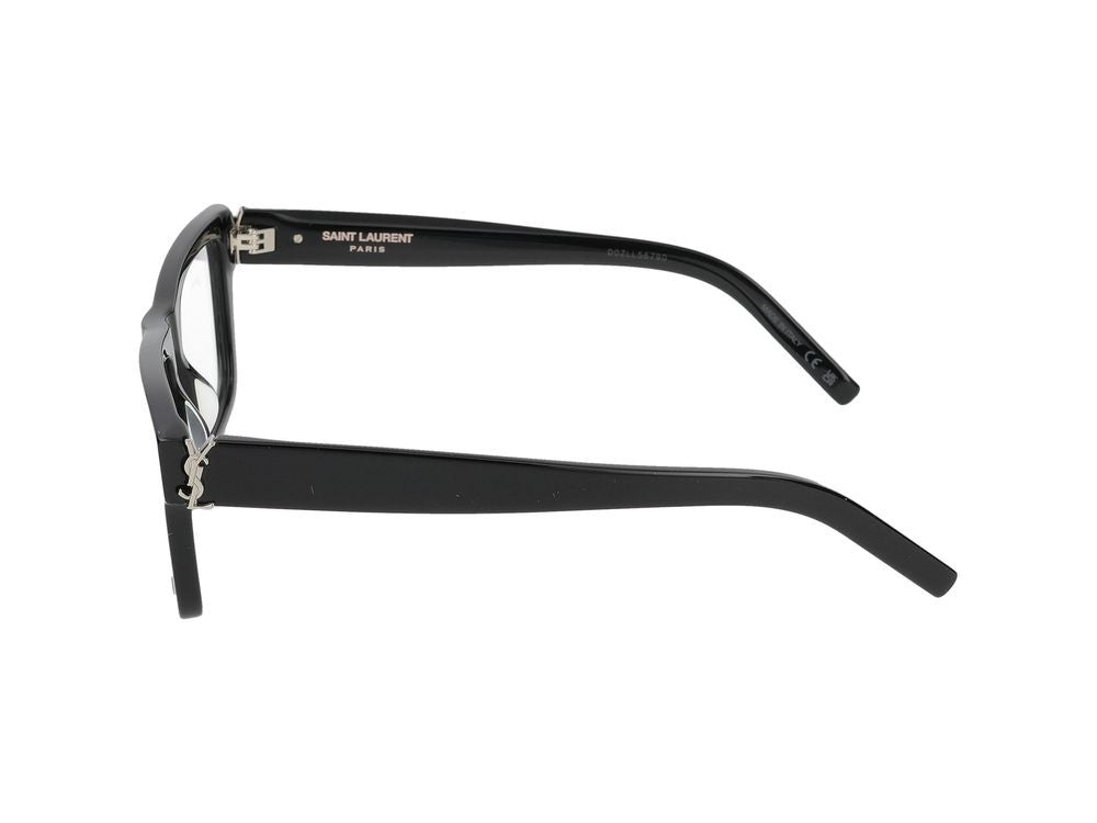 Saint Laurent Black Square Frame Acetate Eyeglasses