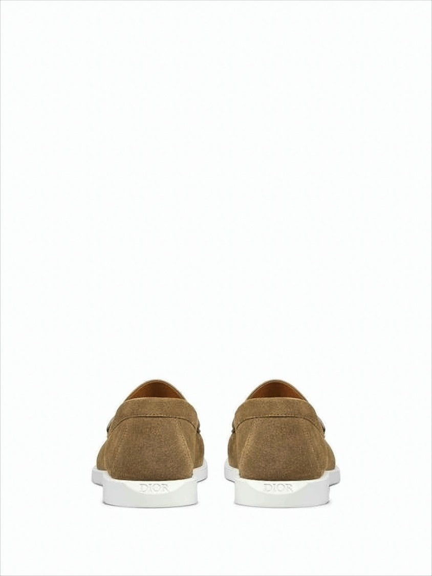 Christian Dior Suede Loafers With Contrasting Fabric Panel
