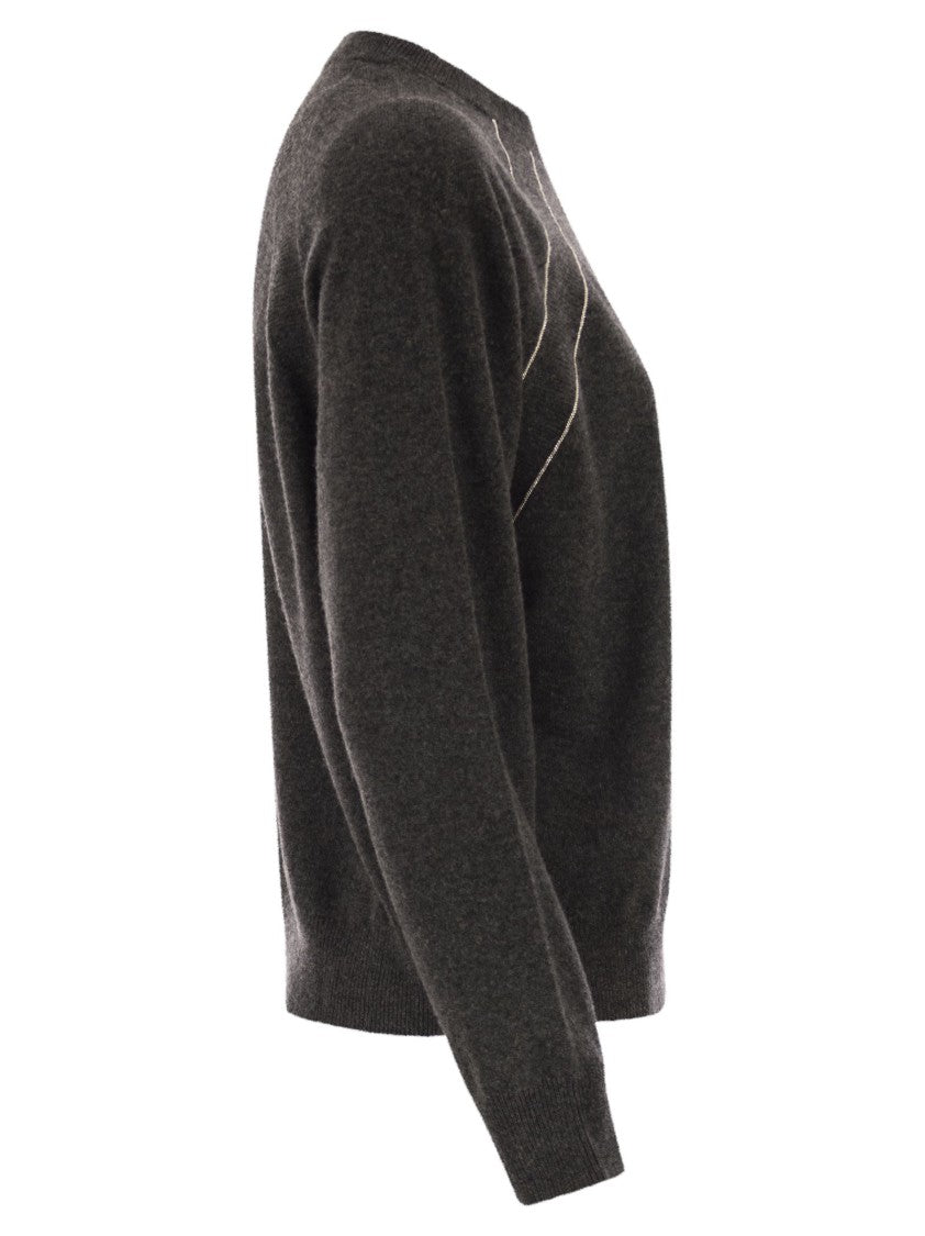 Peserico Crew Neck Jumper With Bright Details