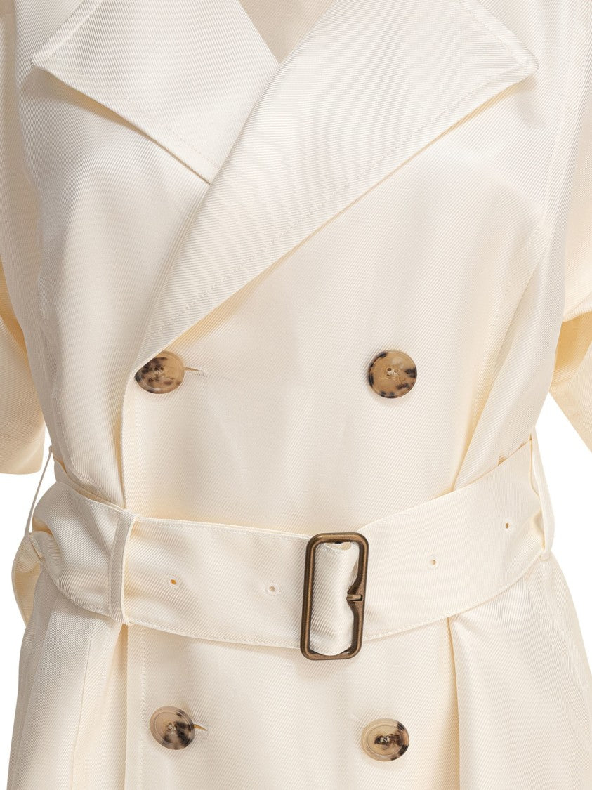 Burberry Trench-Inspired Midi Dress With Double-Breasted Front