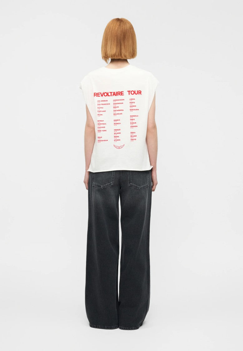 Zadig & Voltaire White Boxy Winged Heart Graphic Top