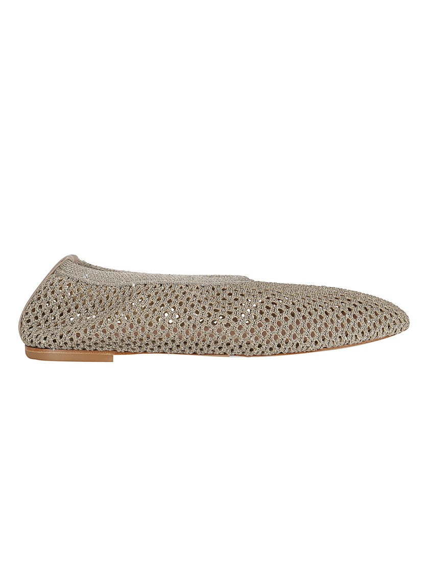 Fabiana Filippi Pointed Toe Flat Shoes With Breathable Mesh Upper