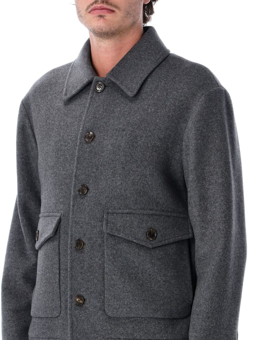 Valentino Garavani Structured Mid-Length Caban Peacoat
