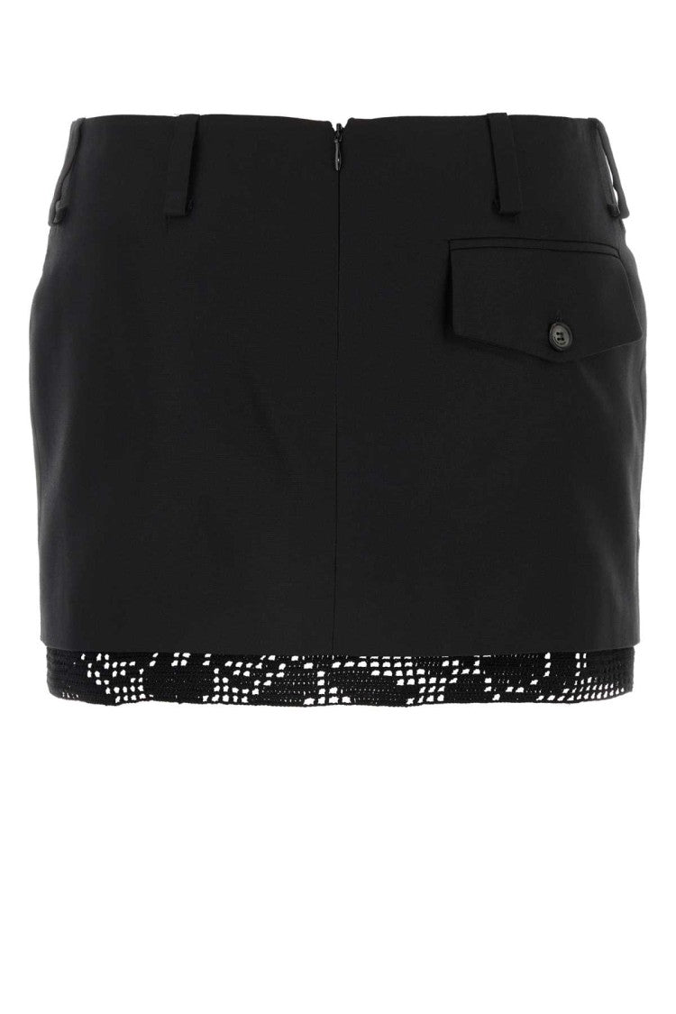 Magda Butrym Black Silk Mini Skirt