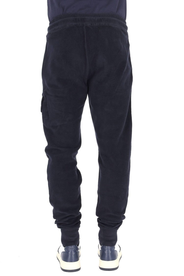 C.P. Company Relaxed Fit Brushed Cotton Pants With Logo Patch