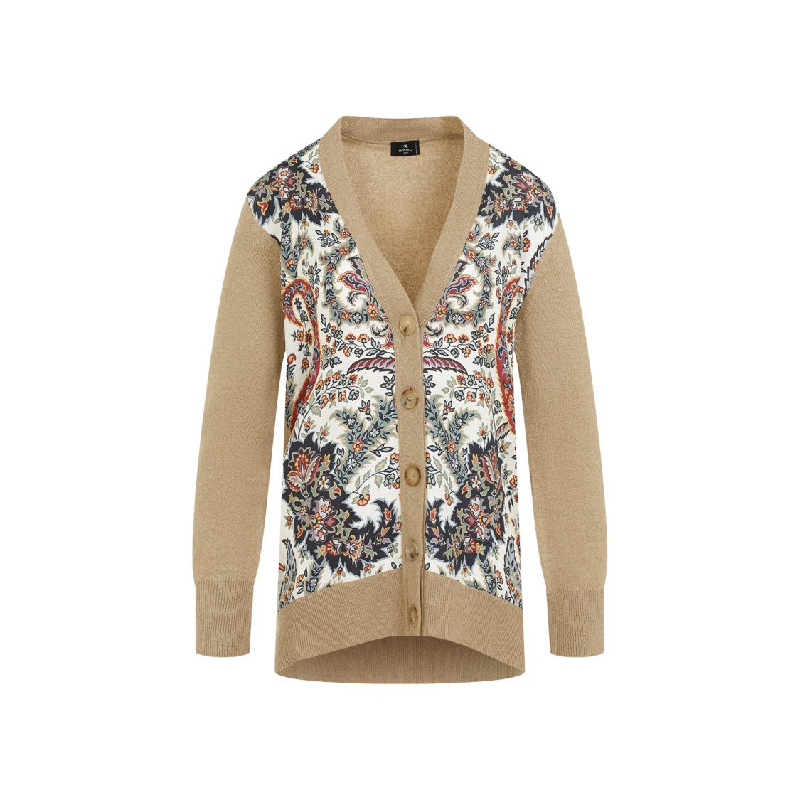 Etro Paisley Camel Wool Cardigan