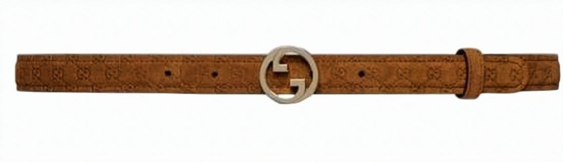 Gucci Textured Suede And Leather Belt