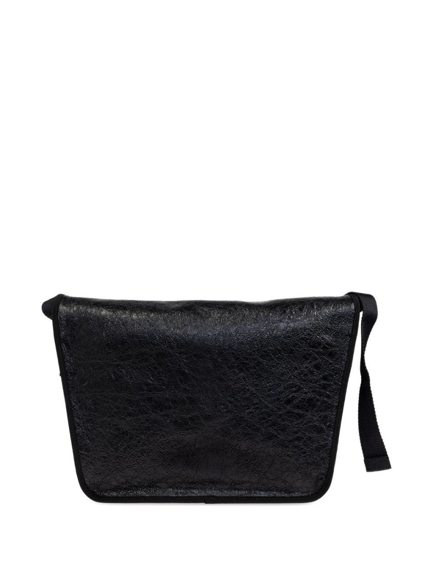 Balenciaga Textured Flap Closure Shoulder Bag With Spacious Interior