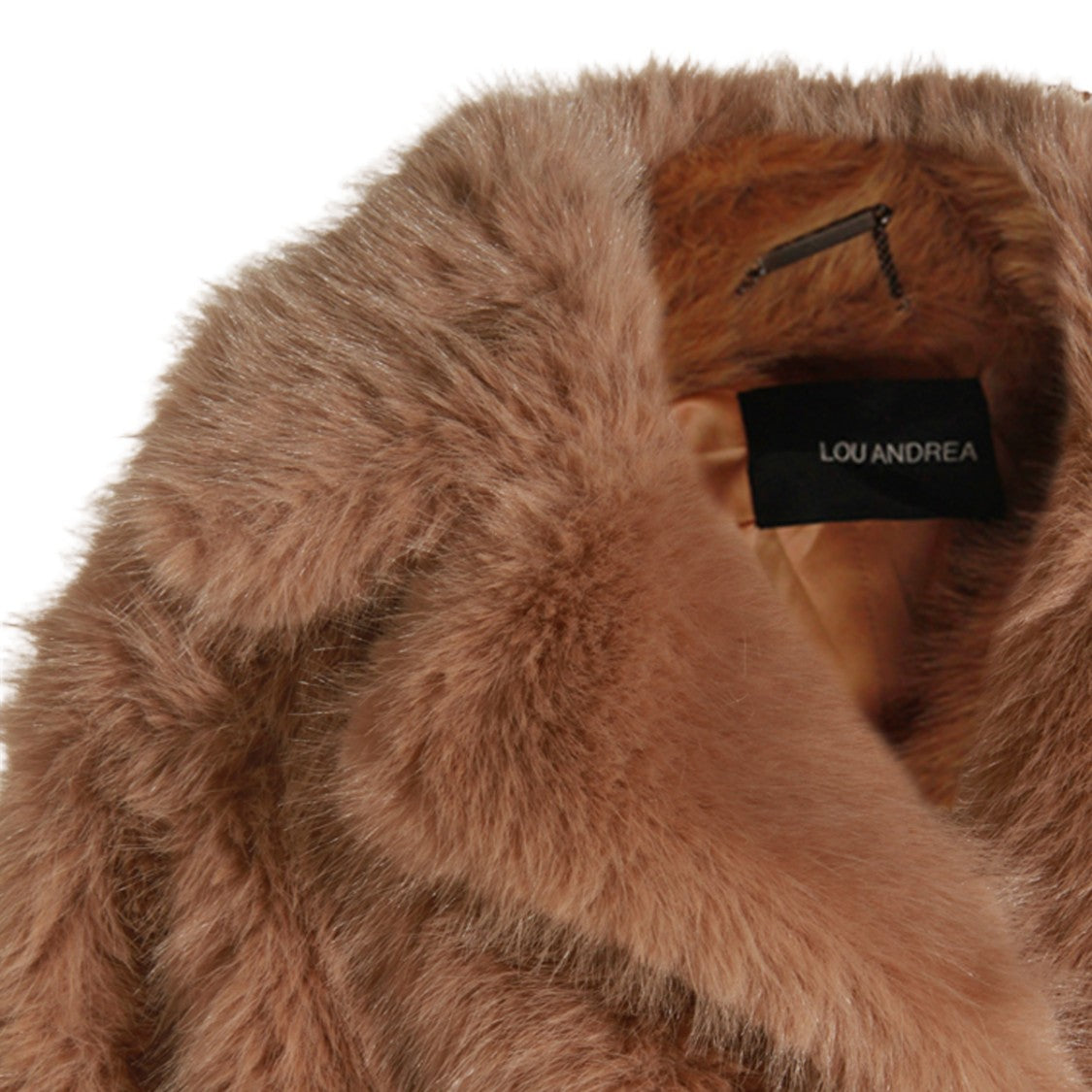 Lou Andrea Plush Long Coat With Classic Collar