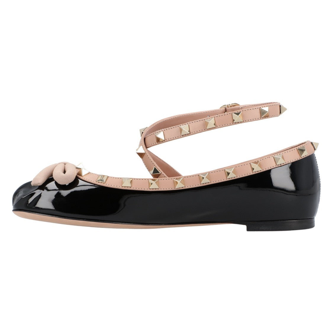 Valentino Rockstud Ballerina Shoes Black