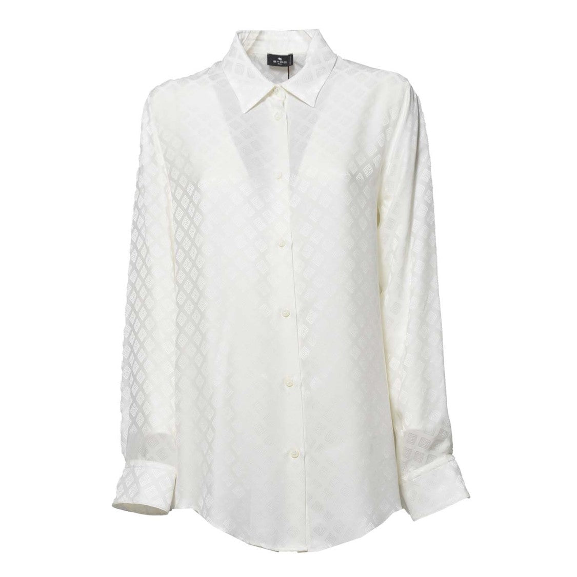 Etro White Jacquard Silk Shirt