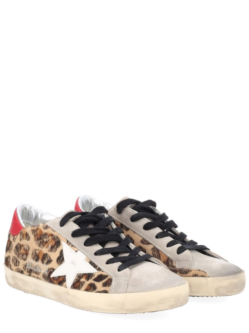 Golden Goose Superstar Leopard Print Suede Sneakers