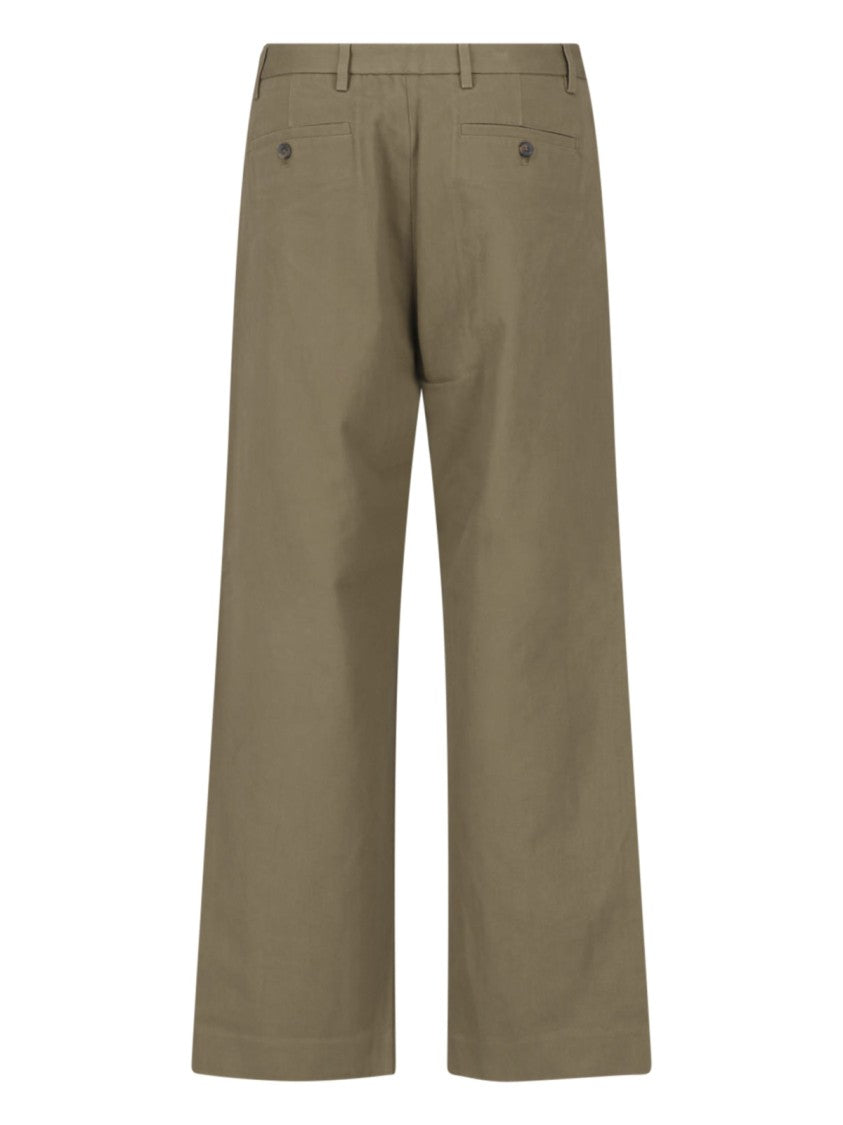 Paul Smith Green Tailored Cotton Straight-Leg Pants