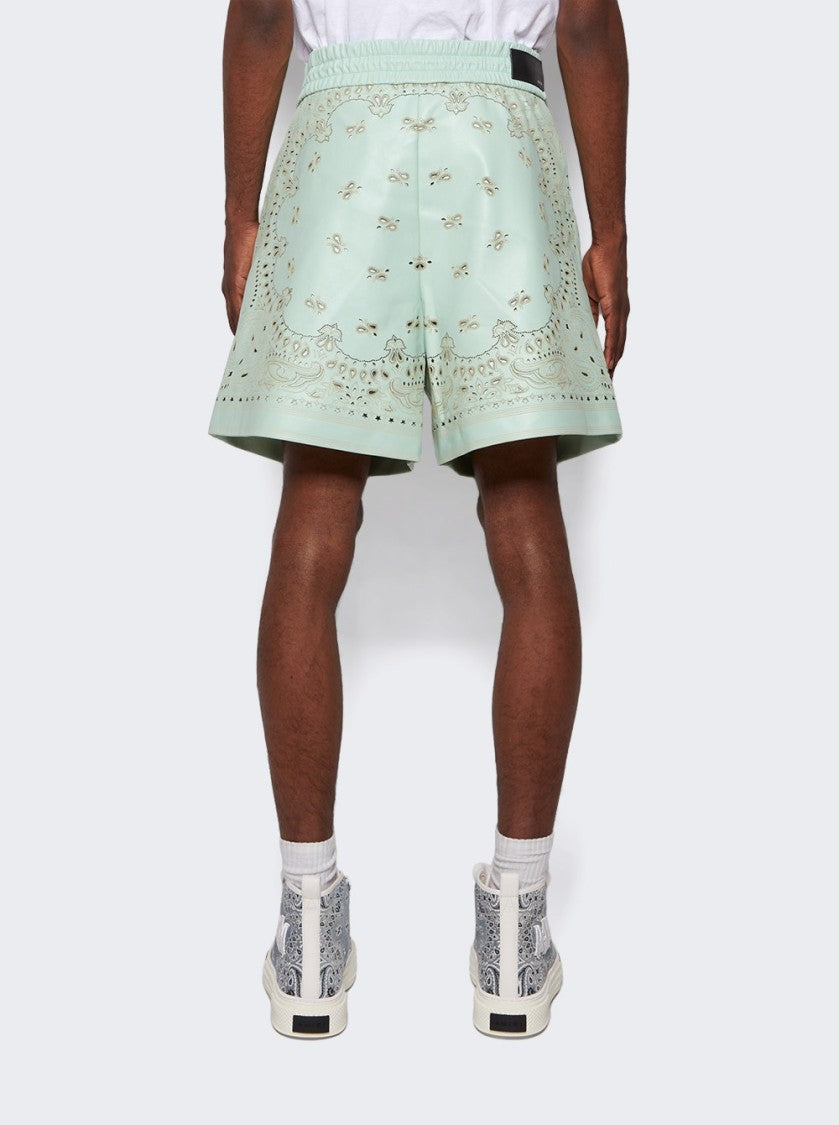 Amiri Leather Bandana Shorts