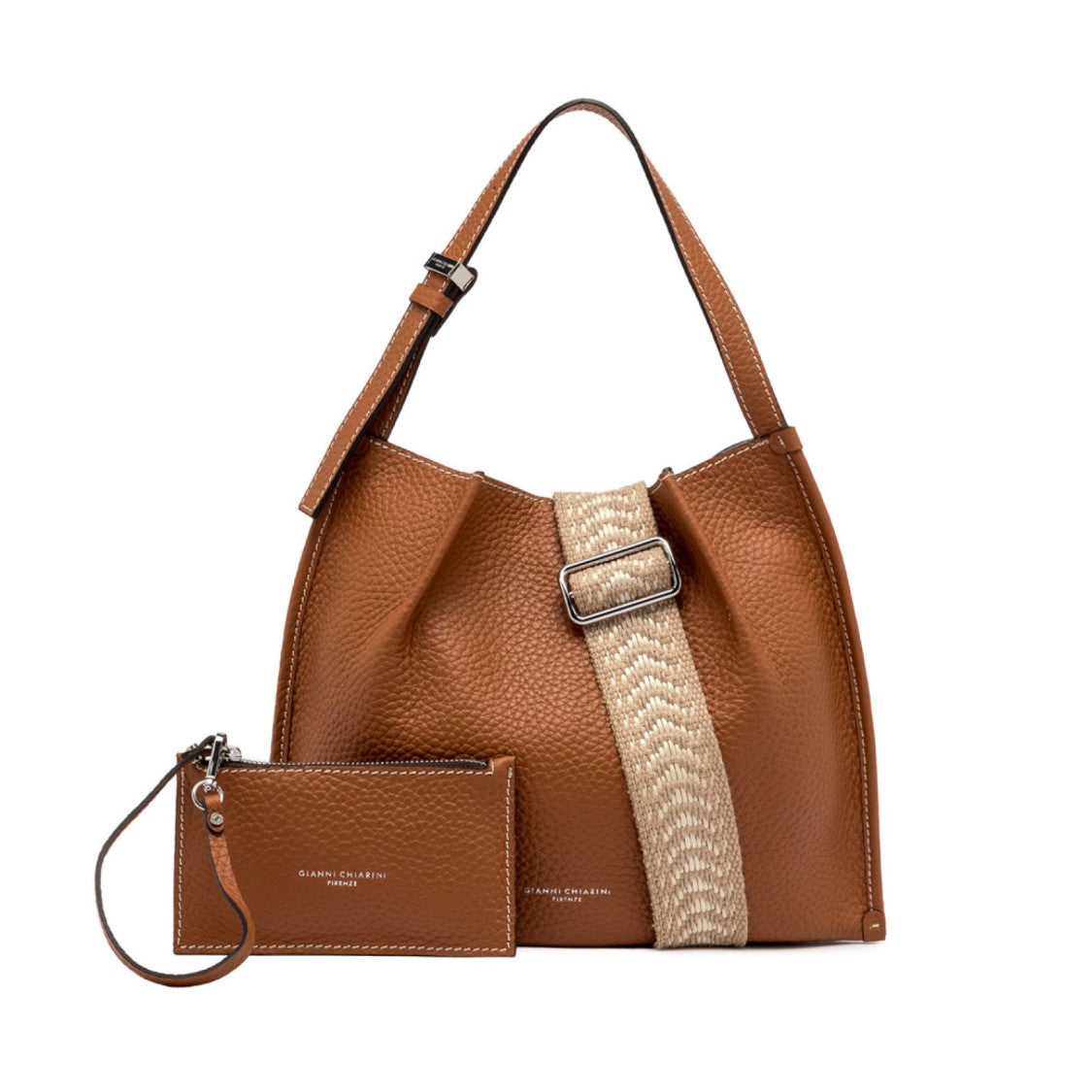 Gianni Chiarini Dory Shoulder Bag In Caramel Leather