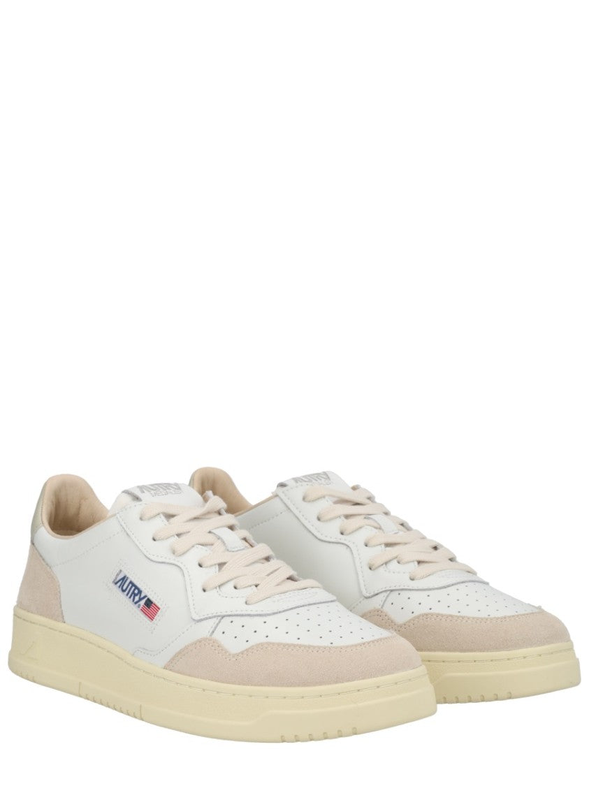 Autry Neutrals Medalist Low Suede Overlays Sneakers