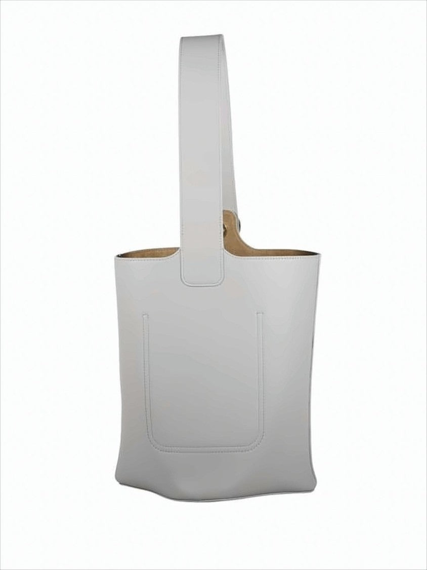 Loewe Structured Calf Leather Tote Bag With Gold-Tone Clasp