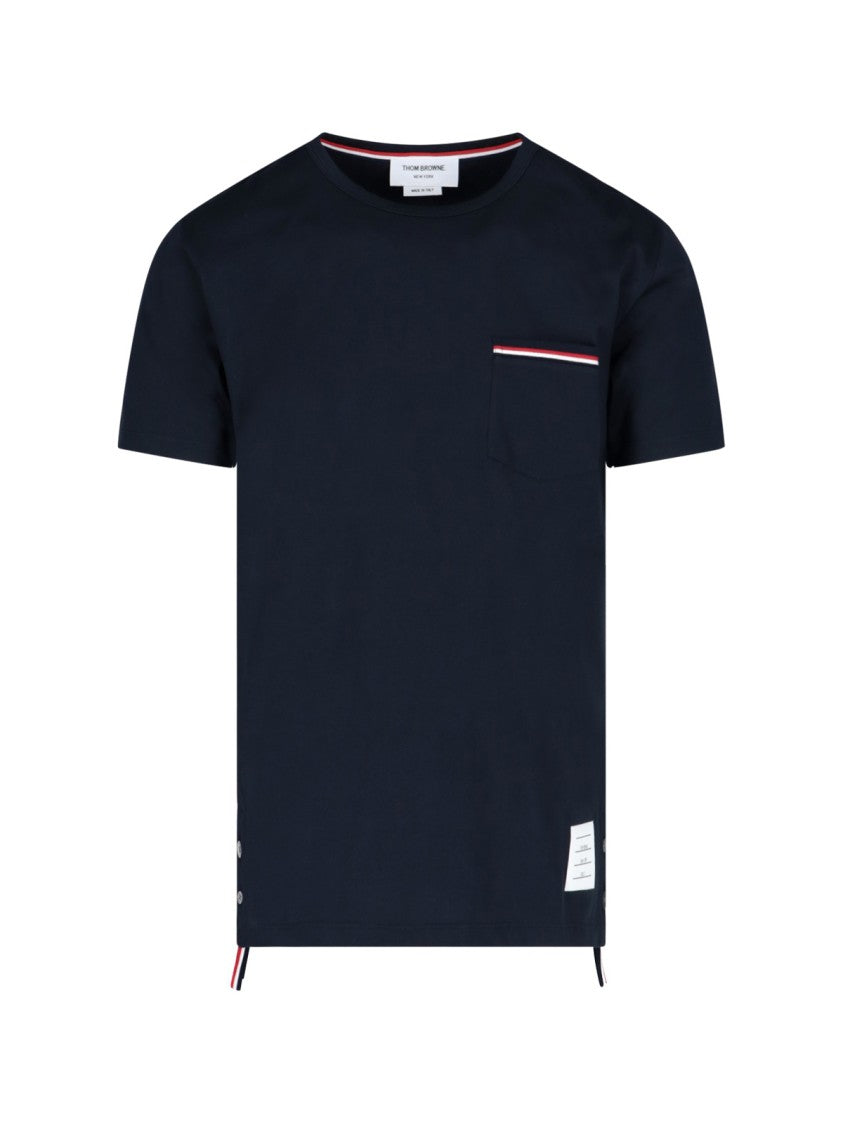 Thom Browne Tricolor Detail T-Shirt – Blue