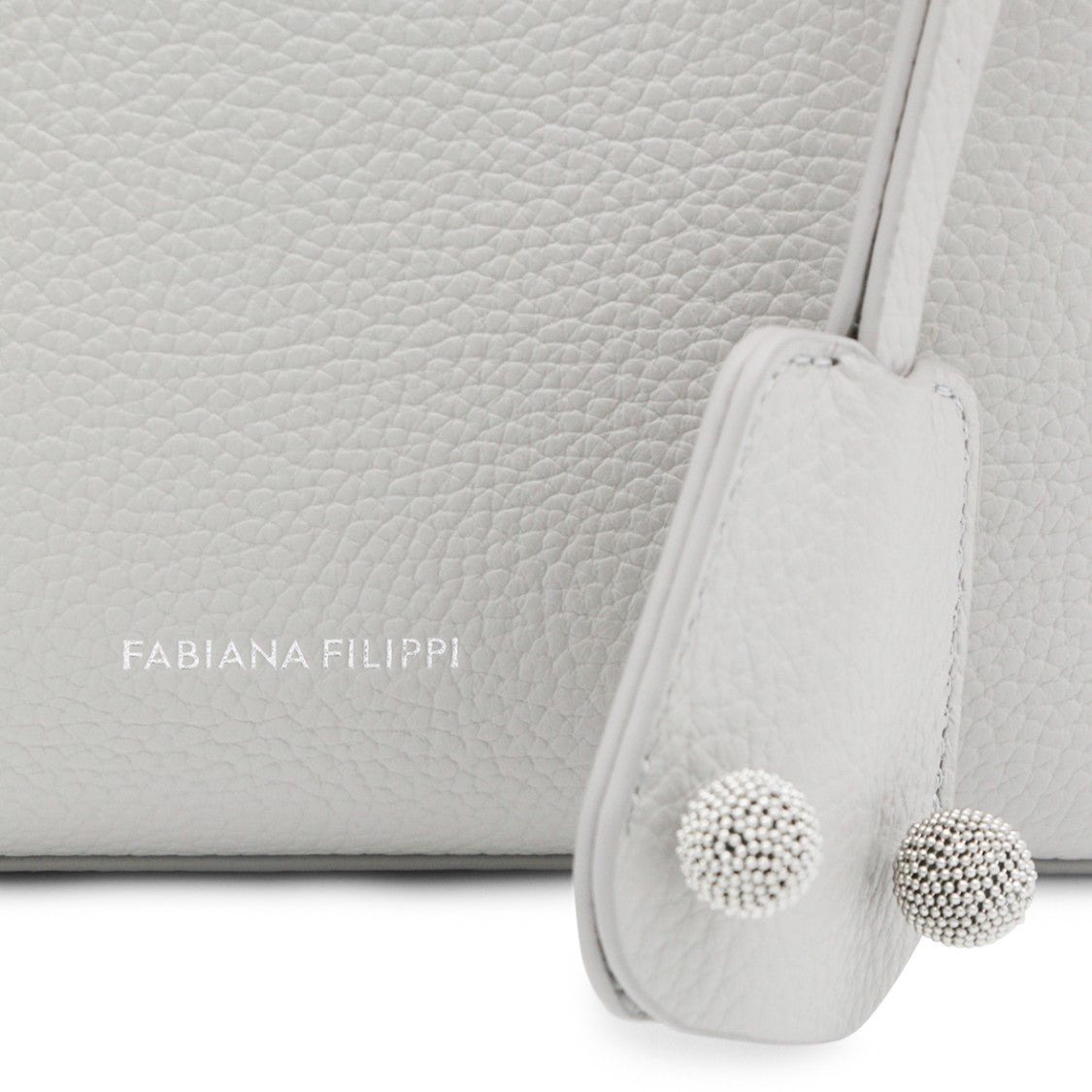 Fabiana Filippi Grey Leather Top Handle Bag