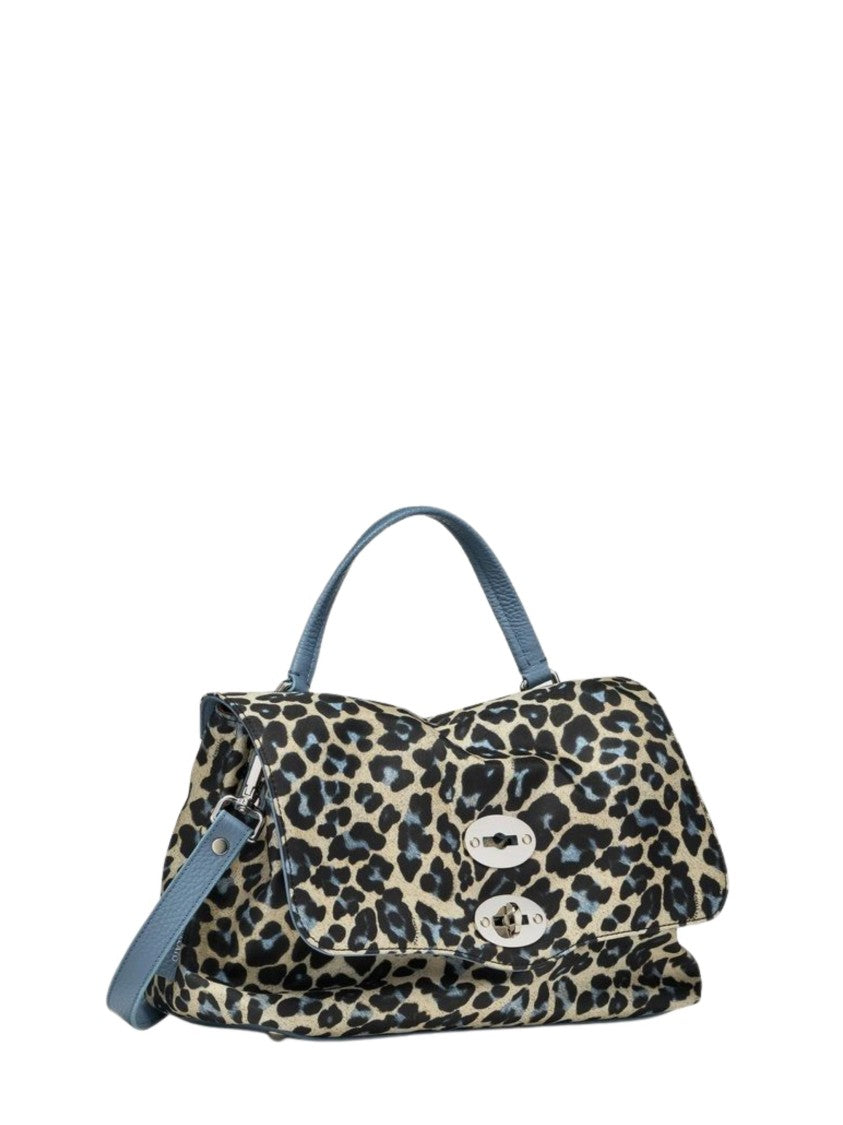 Zanellato Multicolor Leopard Print Leather Trim Shoulder Bag